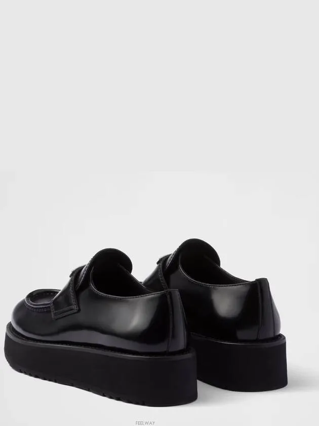 Brushed Leather Loafers Black