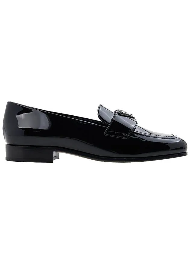 Brushed Patent Leather Loafers Black