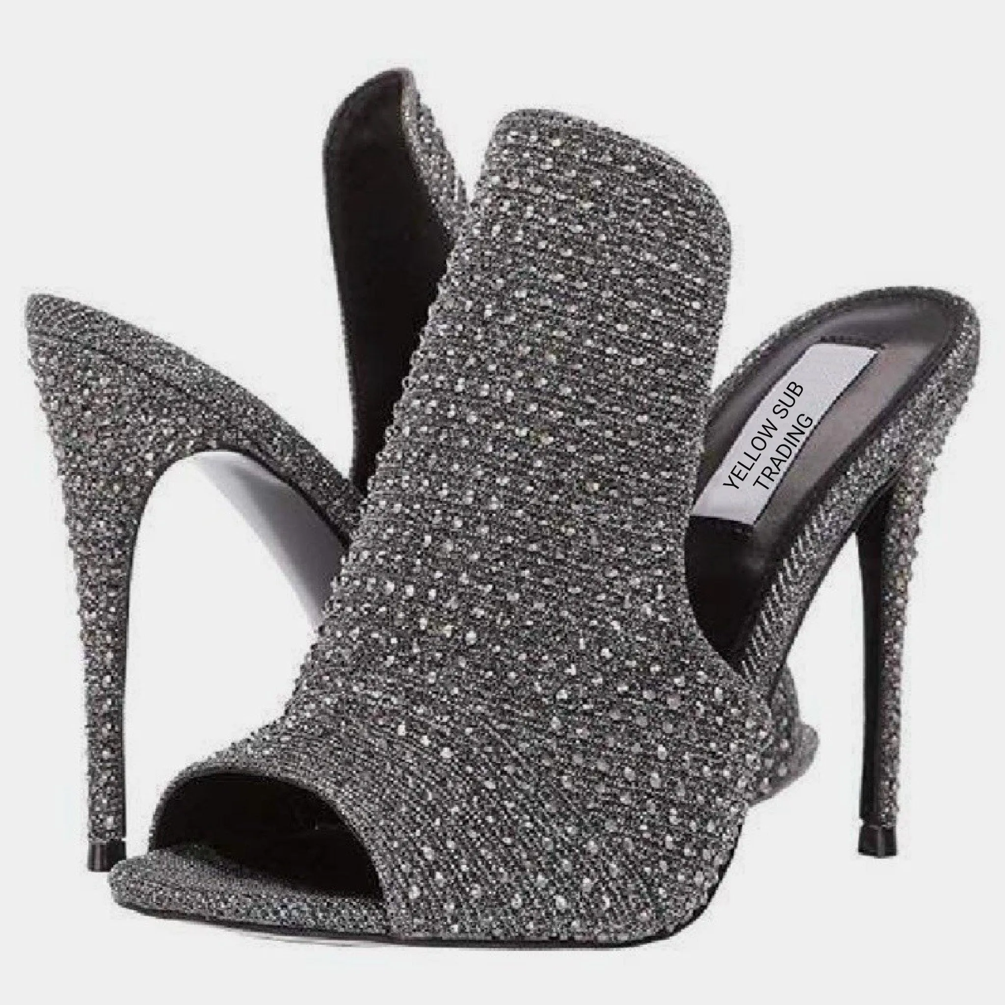 Glitter Open Toe Heels