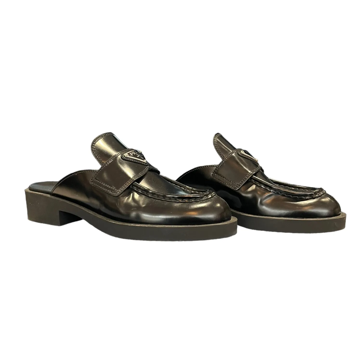 NEW Prada Black 'Spazzolato' Loafers