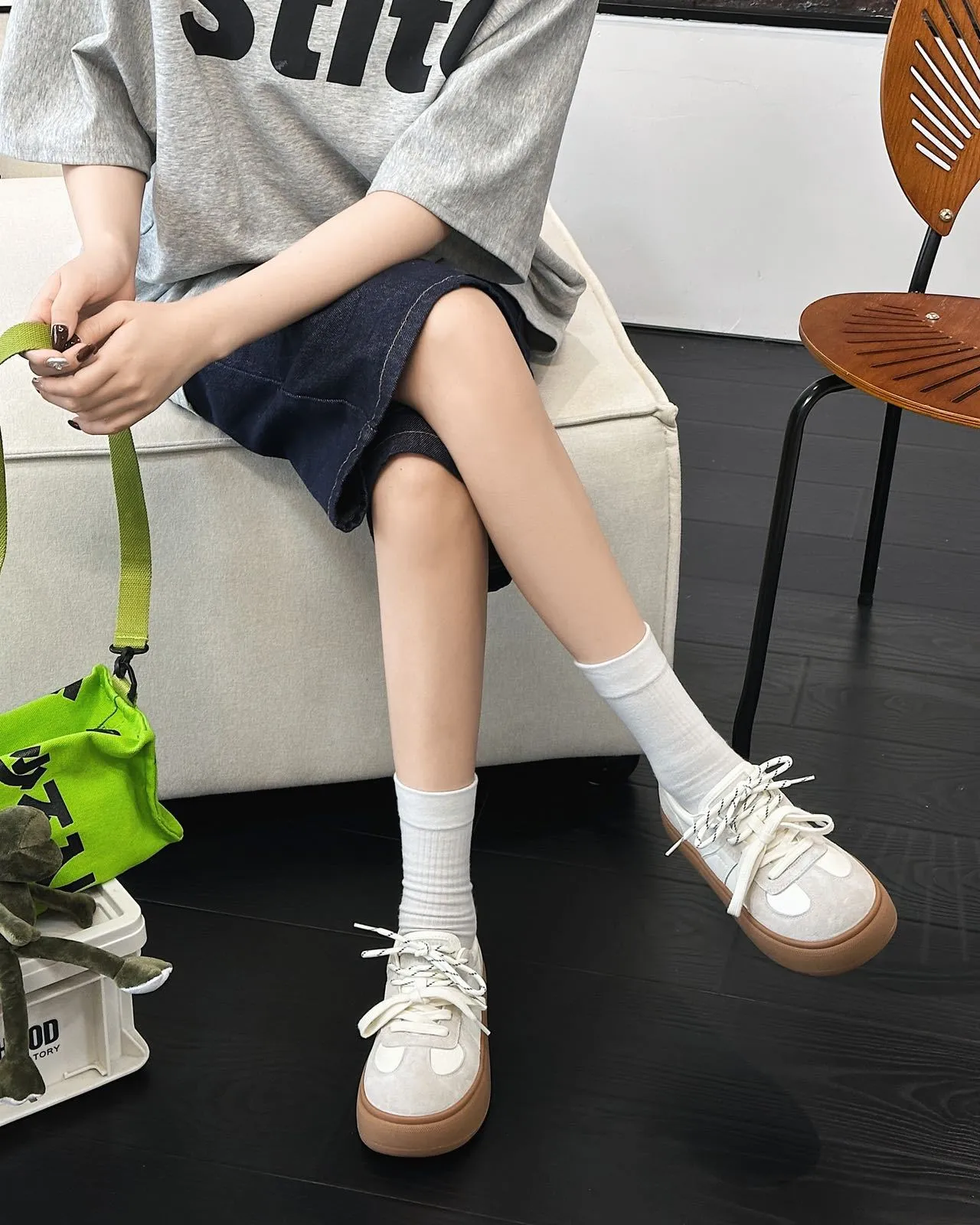 Retro Lace-Up Platform Shoes